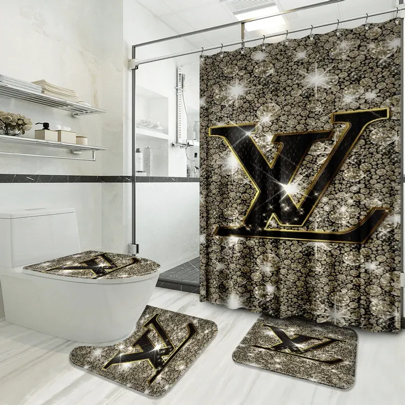 Louis Vuitton Bathroom Set Bath Mat Luxury Fashion Brand Home Decor Hypebeast