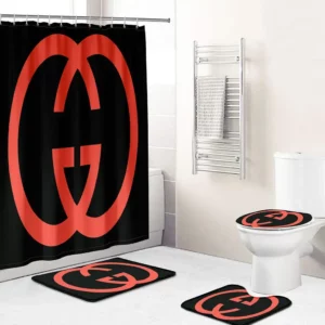 Gucci Black Redfull Bathroom Set Home Decor Hypebeast Bath Mat Luxury Fashion Brand