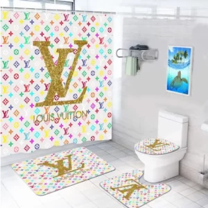 Louis Vuitton Lv Bathroom Set Hypebeast Bath Mat Luxury Fashion Brand Home Decor