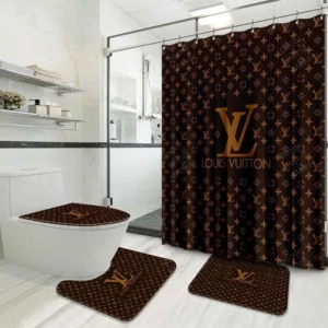 Louis Vuitton Lv Louis Vuitton Bathroom Set Luxury Fashion Brand Bath Mat Home Decor Hypebeast