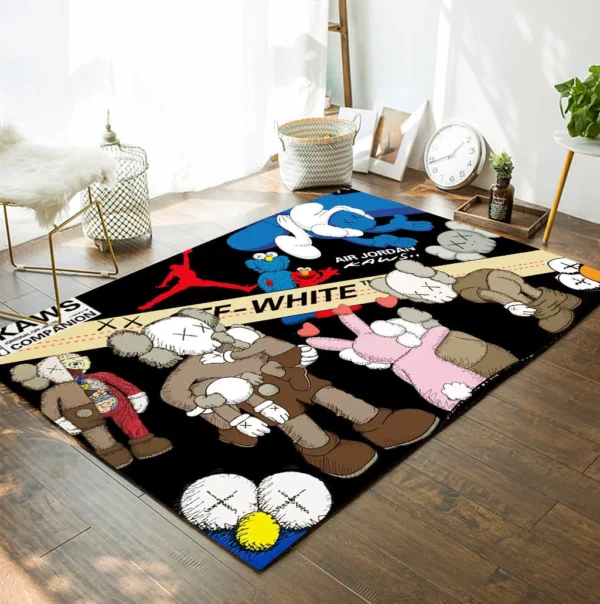 Kaws air jordan Rectangle Rug Home Decor Door Mat Fashion Brand Luxury Area Carpet