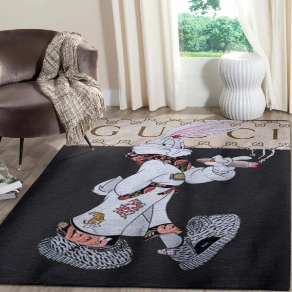 Gucci rabbit Rectangle Rug Luxury Door Mat Area Carpet Home Decor Fashion Brand