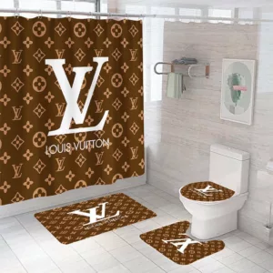 Louis Vuitton Light Brown Bathroom Set Home Decor Hypebeast Luxury Fashion Brand Bath Mat