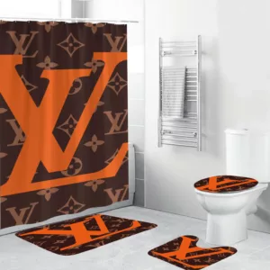 Louis Vuitton Big Orange Bathroom Set Bath Mat Home Decor Hypebeast Luxury Fashion Brand