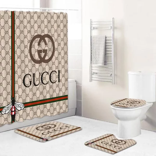 Gucci Bee Bathroom Set Luxury Fashion Brand Bath Mat Hypebeast Home Decor