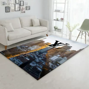 Louis vuitton cityscape Rectangle Rug Home Decor Door Mat Luxury Fashion Brand Area Carpet