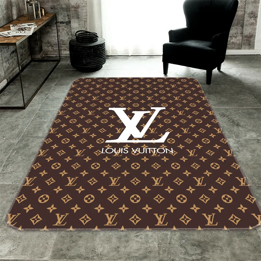 Louis Vuittonbrown Luxury Fashion Brand Rug Area Carpet Door Mat Home Decor