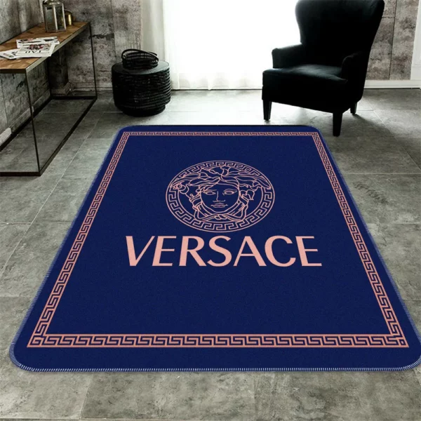 Versace Blue Luxury Fashion Brand Rug Home Decor Area Carpet Door Mat