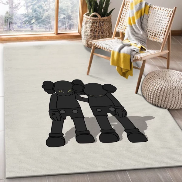 Kaws Along The Way Black Luxury Fashion Brand Rug Door Mat Area Carpet Home Decor