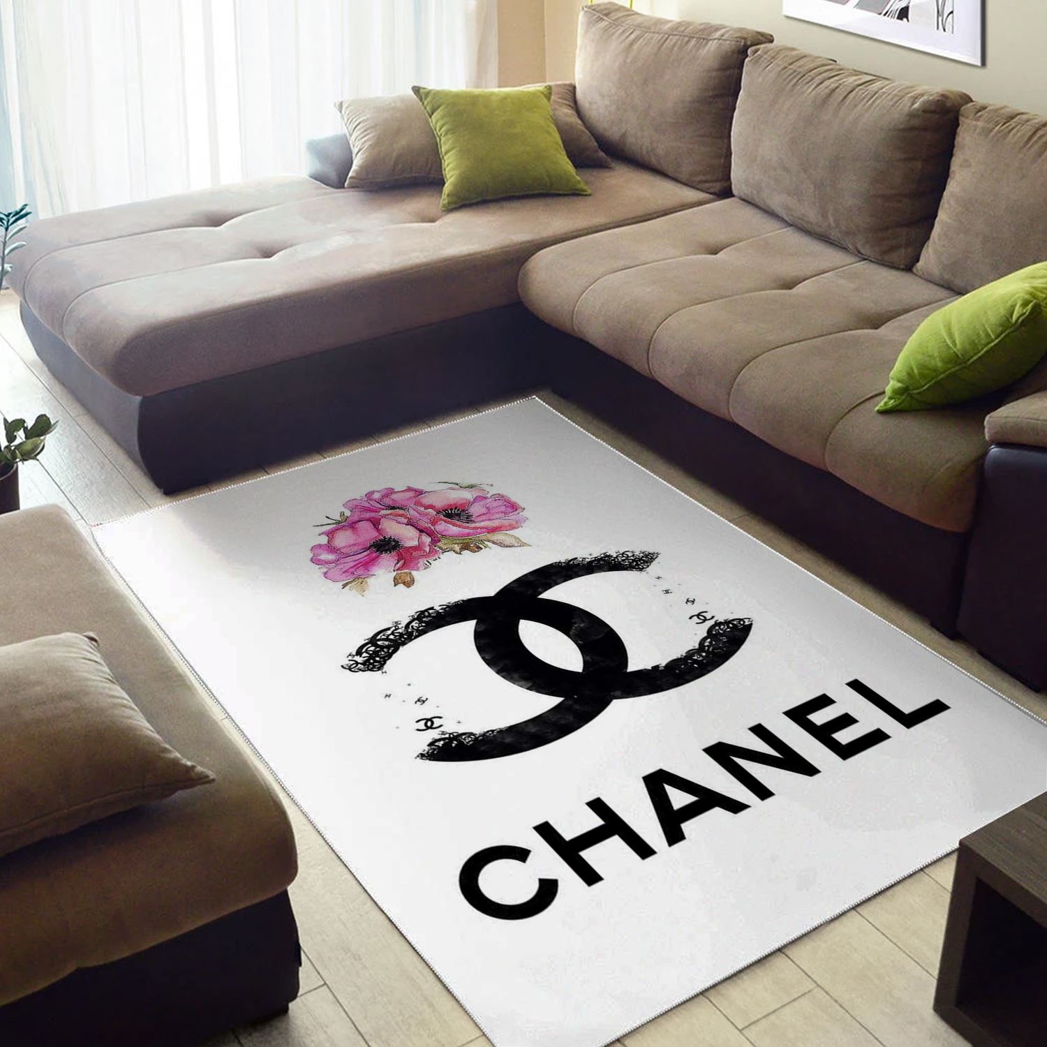 Chanel Flower Luxury Fashion Brand Rug Home Decor Door Mat Area Carpet