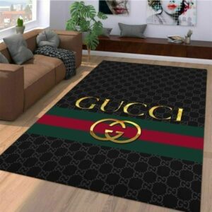 Gold Gucci Area Luxury Fashion Brand Rug Home Decor Door Mat Area Carpet