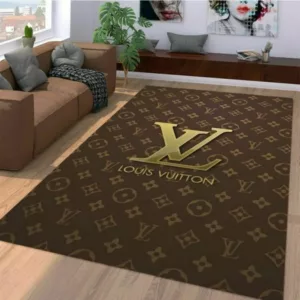 Louis Vuitton Brown Luxury Fashion Brand Rug Home Decor Door Mat Area Carpet