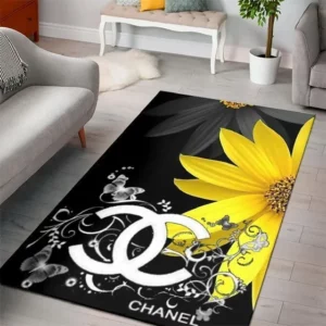 Chanel Sun Flower Luxury Fashion Brand Rug Area Carpet Home Decor Door Mat