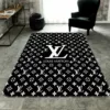 Louis Vuitton Black White Luxury Fashion Brand Rug Area Carpet Home Decor Door Mat