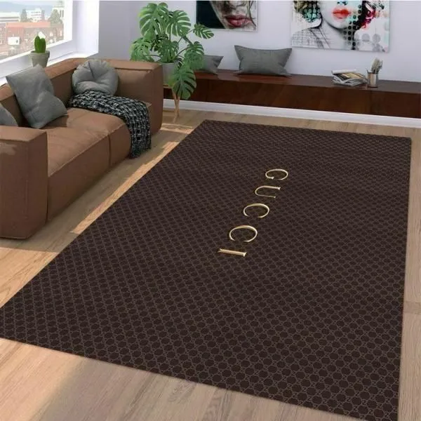 Gucci Brown Luxury Fashion Brand Rug Door Mat Area Carpet Home Decor