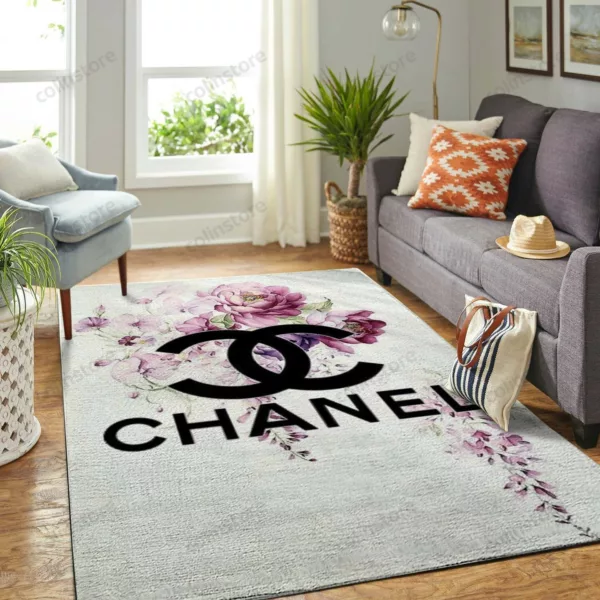 Chanel Flowers Luxury Fashion Brand Rug Door Mat Area Carpet Home Decor