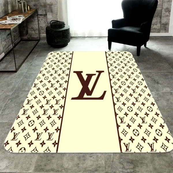 Louis Vuitton Cream Luxury Fashion Brand Rug Door Mat Area Carpet Home Decor