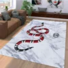 Gucci Snake White Luxury Fashion Brand Rug Area Carpet Home Decor Door Mat