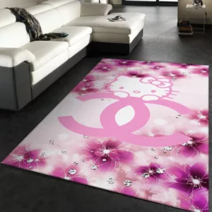 Chanel Hello Kitty Luxury Fashion Brand Rug Area Carpet Home Decor Door Mat