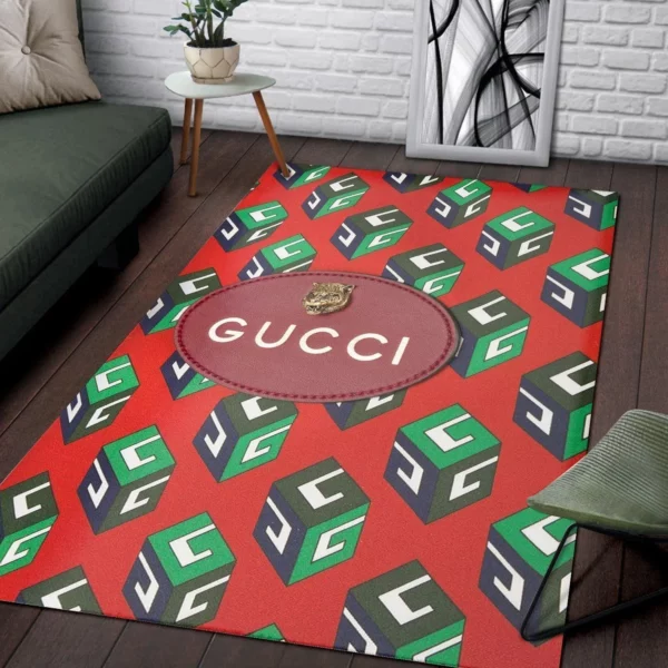 Gucci Red Mat Luxury Fashion Brand Rug Home Decor Door Mat Area Carpet