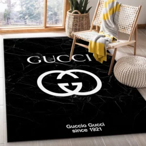 Gucci Black Marble Marmor Luxury Fashion Brand Rug Door Mat Home Decor Area Carpet