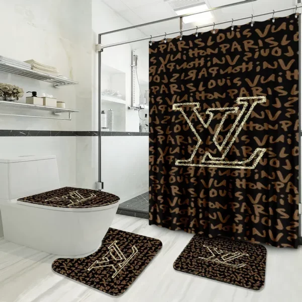 Louis Vuitton Bathroom Set Luxury Fashion Brand Bath Mat Hypebeast Home Decor