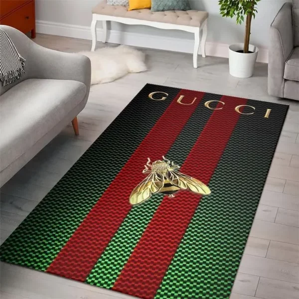 Gucci Bee Rectangle Rug Home Decor Area Carpet Luxury Fashion Brand Door Mat