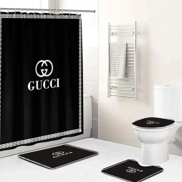 Gucci Black Bathroom Set Bath Mat Home Decor Luxury Fashion Brand Hypebeast