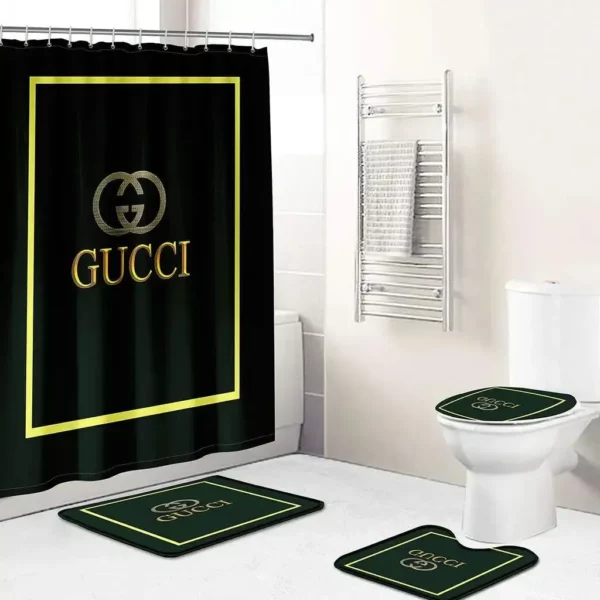 Gucci Black Bathroom Set Luxury Fashion Brand Hypebeast Home Decor Bath Mat