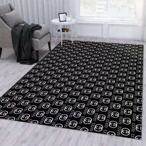 Gucci Black Rectangle Rug Luxury Fashion Brand Home Decor Area Carpet Door Mat