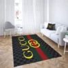 Gucci Black Stripe Rectangle Rug Home Decor Area Carpet Luxury Fashion Brand Door Mat