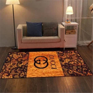 Gucci Orange Rectangle Rug Area Carpet Home Decor Luxury Fashion Brand Door Mat