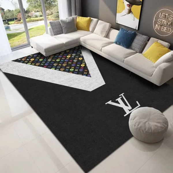 Louis Vuitton LV Blue Rectangle Rug Fashion Brand Door Mat Luxury Home Decor Area Carpet