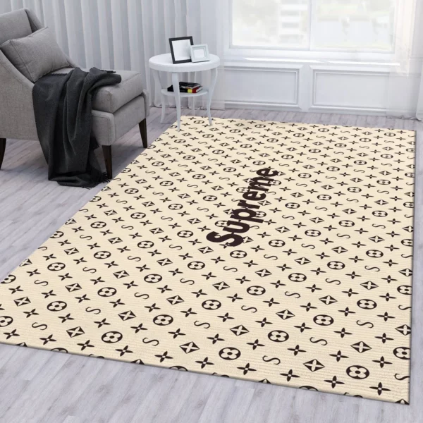 Supereme X Louis Vuitton Rectangle Rug Area Carpet Fashion Brand Door Mat Luxury Home Decor