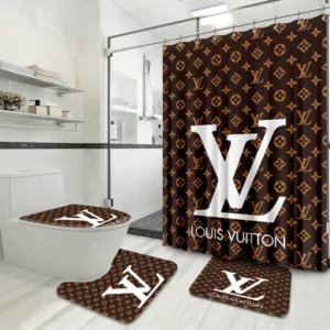 Louis Vuitton Brown Big Bathroom Set Bath Mat Hypebeast Home Decor Luxury Fashion Brand