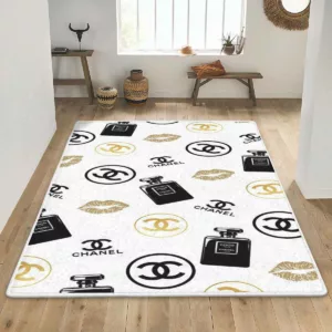 Chanel Flamingo Happiness Rectangle Rug Home Decor Area Carpet Fashion Brand Door Mat Luxury