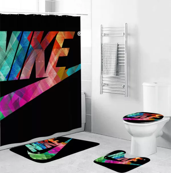 Nike Colorful Bathroom Set Hypebeast Home Decor Bath Mat Luxury Fashion Brand