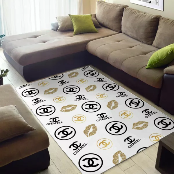 Chanel Lips Rectangle Rug Area Carpet Fashion Brand Door Mat Luxury Home Decor