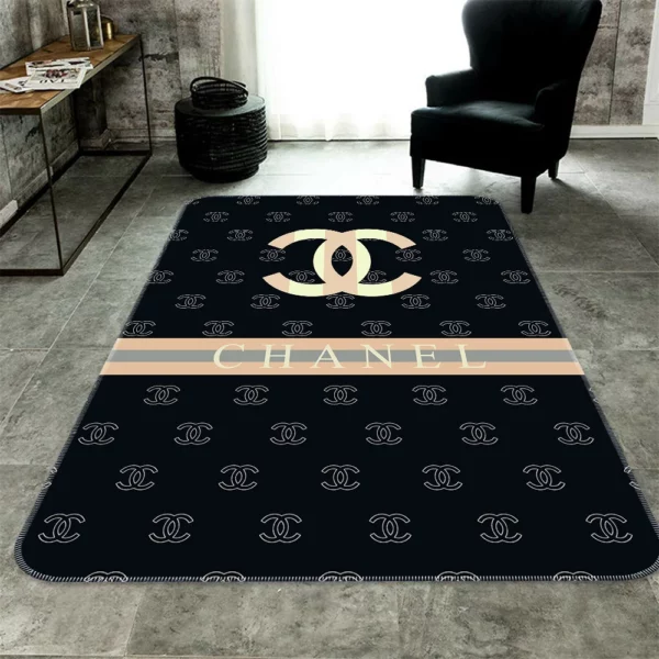 Chanel Rectangle Rug Fashion Brand Luxury Area Carpet Door Mat Home Decor