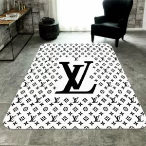 Louis Vuitton White Rectangle Rug Fashion Brand Home Decor Door Mat Luxury Area Carpet