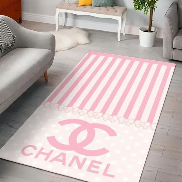 Chanel Pinky Beauty Rectangle Rug Area Carpet Luxury Fashion Brand Home Decor Door Mat