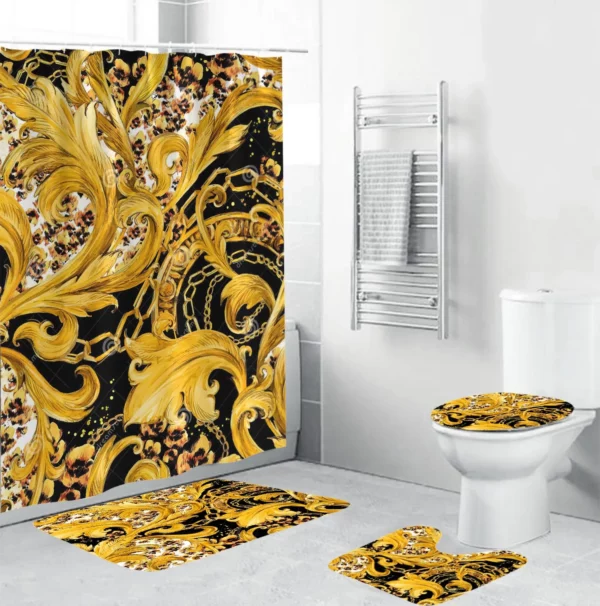 Versace Barque Bathroom Set Luxury Fashion Brand Home Decor Hypebeast Bath Mat