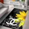 Chanel Sun Flower Rectangle Rug Luxury Door Mat Area Carpet Fashion Brand Home Decor