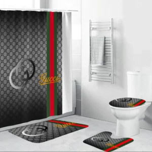 Gucci Grey Bathroom Set Home Decor Bath Mat Luxury Fashion Brand Hypebeast