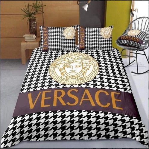 Versace Logo Brand Bedding Set Home Decor Bedroom Bedspread Luxury