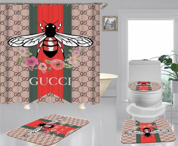 Gucci Bee Bathroom Set Hypebeast Home Decor Bath Mat Luxury Fashion Brand