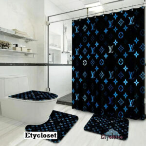 Louis Vuitton Lv Blue Bathroom Set Bath Mat Hypebeast Luxury Fashion Brand Home Decor