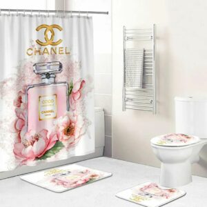 Chanel Perfume Bathroom Set Bath Mat Luxury Fashion Brand Home Decor Hypebeast