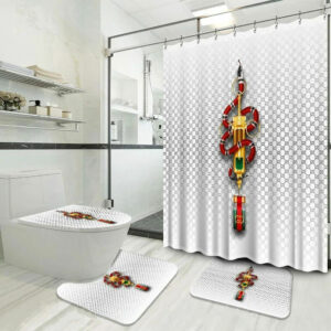 Gucci White Snake Bathroom Set Luxury Fashion Brand Bath Mat Home Decor Hypebeast