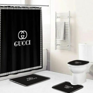 Gucci Black Bathroom Set Bath Mat Luxury Fashion Brand Home Decor Hypebeast